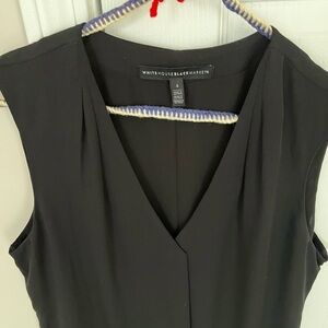 White House Black Market V-Neck Black Blouse Sleeveless